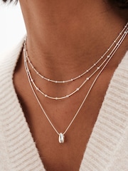 Simply Silver Silver Tone Sterling 925 Polished Nugget Necklace - Image 3 of 3