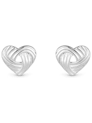 Simply Silver Silver Tone Sterling 925 Polished Knot Heart Stud Earrings - Image 2 of 3