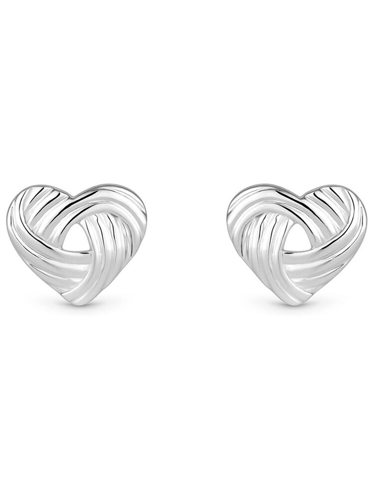 Simply Silver Silver Tone Sterling 925 Polished Knot Heart Stud Earrings - Image 2 of 3