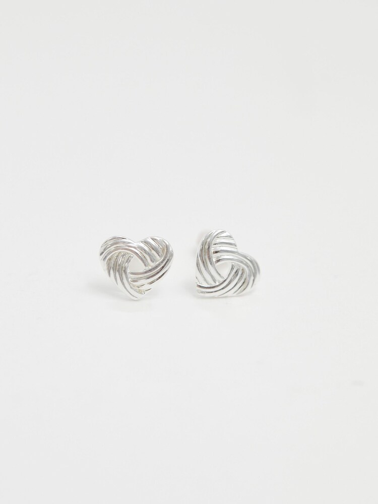 Simply Silver Silver Tone Sterling 925 Polished Knot Heart Stud Earrings - Image 3 of 3