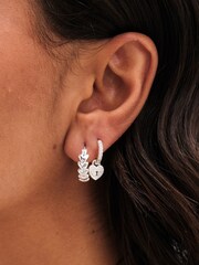 Simply Silver Silver Tone Sterling 925 Pave Padlock Charm Hoop Earrings - Image 4 of 4