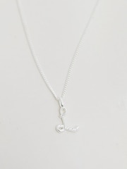 Simply Silver Silver Tone Sterling 925 Polished and Cubic Zirconia Initial Pendant - Image 1 of 4