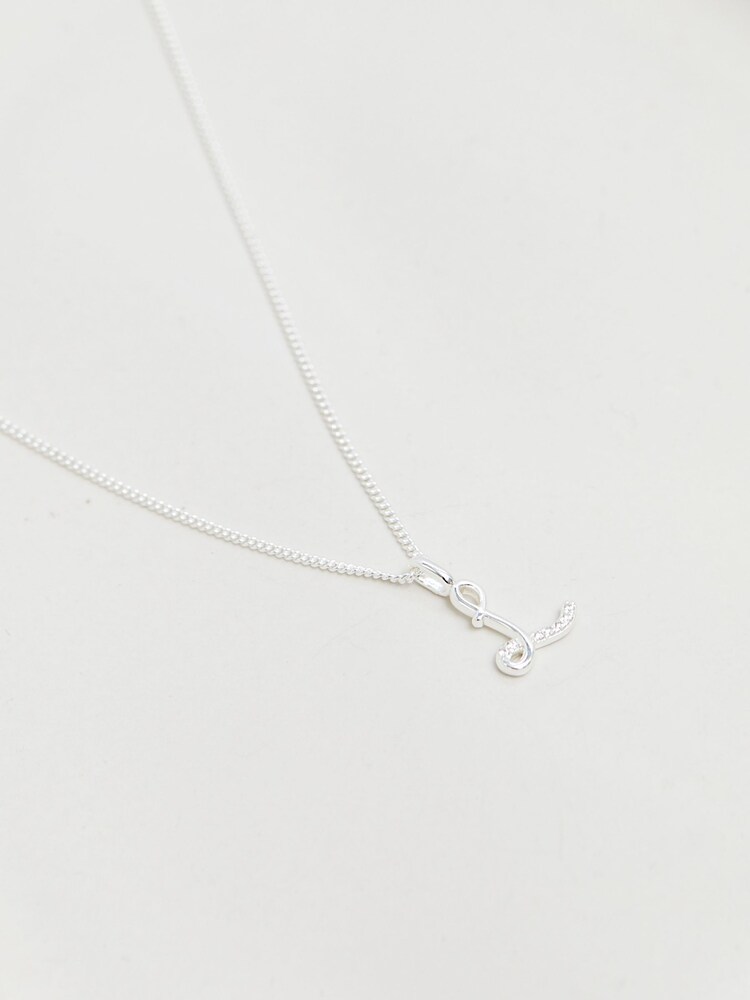 Simply Silver Silver Tone Sterling 925 Polished and Cubic Zirconia Initial Pendant - Image 2 of 4 Simply Silver Silver Tone Sterling 925 Polished and Cubic Zirconia Initial Pendant - Image 2 of 4