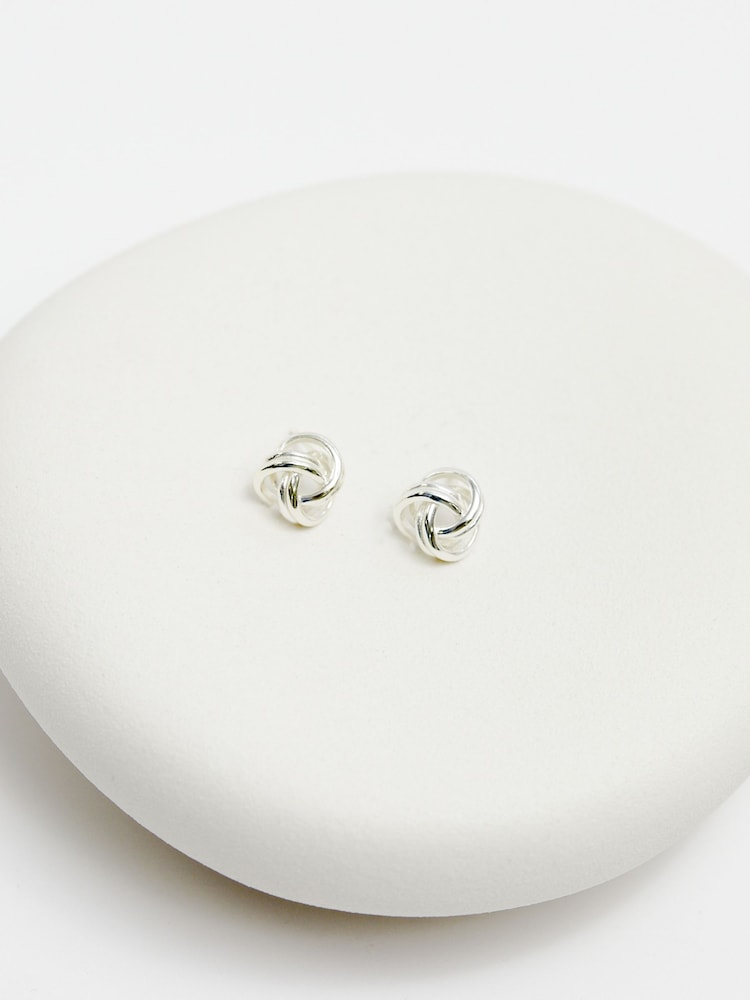 Simply Silver Silver Tone Sterling 925 Polished Knot Stud Earrings - Image 4 of 4 Simply Silver Silver Tone Sterling 925 Polished Knot Stud Earrings - Image 4 of 4