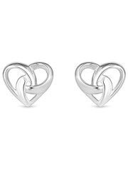 Simply Silver Silver Tone Sterling 925 Knotted Heart Stud Earrings - Image 1 of 3