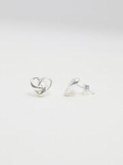 Simply Silver Silver Tone Sterling 925 Knotted Heart Stud Earrings - Image 2 of 3