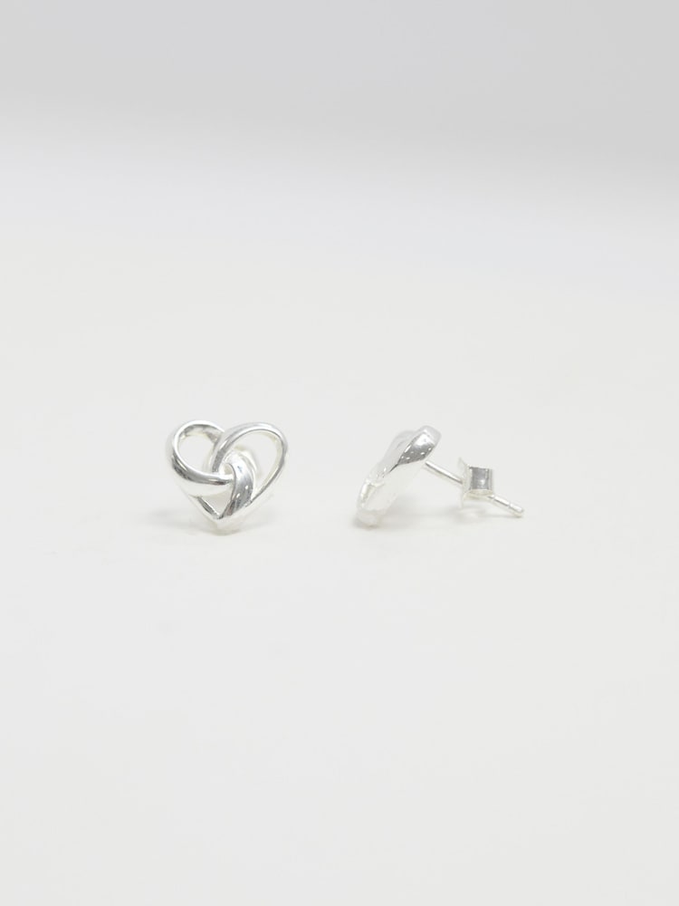 Simply Silver Silver Tone Sterling 925 Knotted Heart Stud Earrings - Image 2 of 3