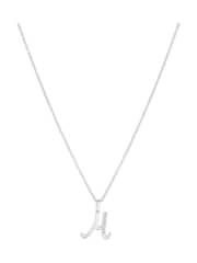 Simply Silver Silver Tone Sterling 925 Polished and Cubic Zirconia Initial Pendant - Image 1 of 6