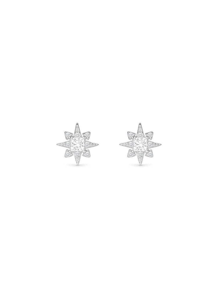 Simply Silver Silver Tone Sterling 925 Cubic Zirconia Star Stud Earrings - Image 4 of 4