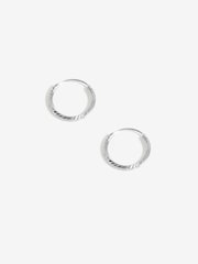 Simply Silver Silver Tone Sterling 925 Textured Mini Sleeper Hoop Earrings - Image 5 of 5