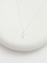 Simply Silver Silver Tone Sterling 925 Polished and Cubic Zirconia Initial Pendant - Image 4 of 4