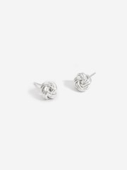 Simply Silver Silver Tone Sterling 925 Polished Woven Knot Stud Earrings - Image 1 of 2