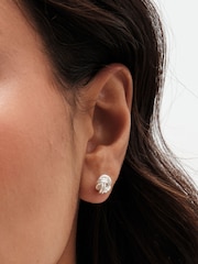 Simply Silver Silver Tone Sterling 925 Polished Woven Knot Stud Earrings - Image 2 of 2