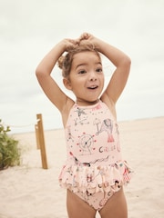 Ecru Circus Halter Neck Peplum Swimsuit (3mths-7yrs) - Image 1 of 7