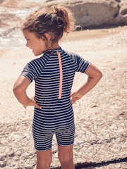 Navy Cherry Zip Back Sunsafe Swimsuit (3mths-7yrs) - Image 3 of 8