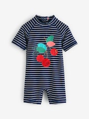 Navy Cherry Zip Back Sunsafe Swimsuit (3mths-7yrs) - Image 5 of 8