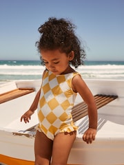 Ecru/Yellow Frill Leg Swimsuit (3mths-7yrs) - Image 1 of 8