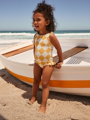 Ecru/Yellow Frill Leg Swimsuit (3mths-7yrs) - Image 2 of 8
