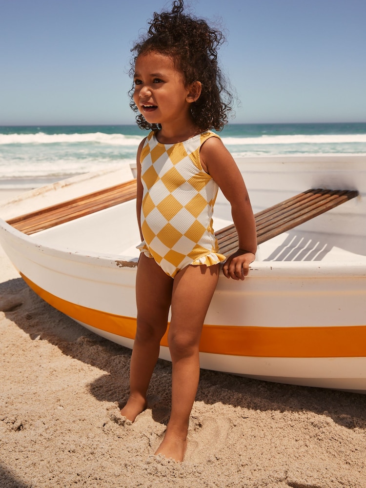 Ecru/Yellow Frill Leg Swimsuit (3mths-7yrs) - Image 2 of 8