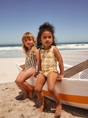 Ecru/Yellow Frill Leg Swimsuit (3mths-7yrs) - Image 4 of 8