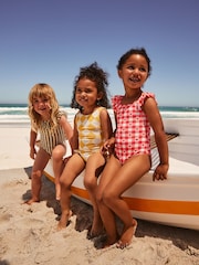 Red Gingham Heart Frill Shoulder Swimsuit (3mths-7yrs) - Image 5 of 9