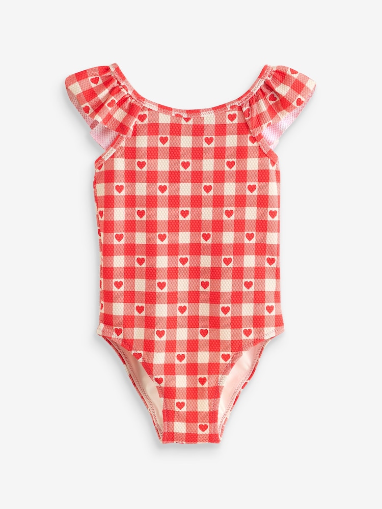 Rouge Vichy Cœur - Maillot de bain à épaules 3 ( ( 7 ) - Image 6 of 9