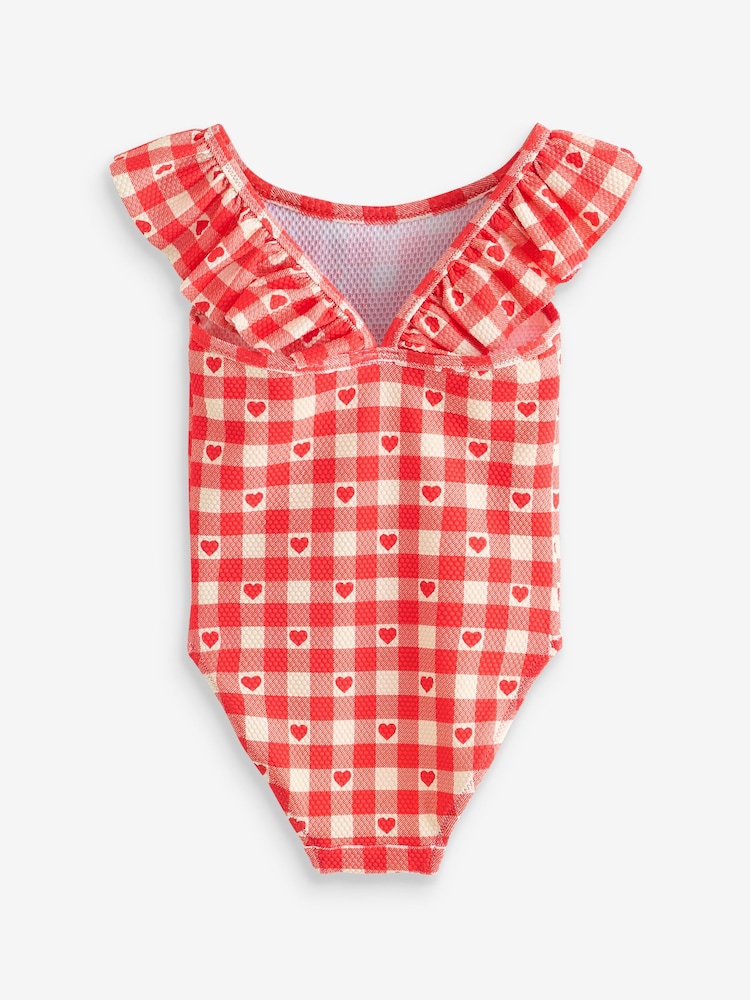 Rouge Vichy Cœur - Maillot de bain à épaules 3 ( ( 7 ) - Image 7 of 9