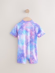 Purple Foil Frill Sleeve Sunsafe Swimsuit (3mths-10yrs) - Image 6 of 8