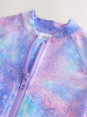 Purple Foil Frill Sleeve Sunsafe Swimsuit (3mths-10yrs) - Image 8 of 8