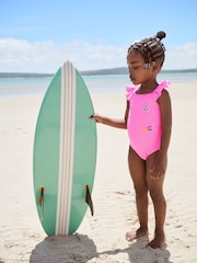 Pink Gingham Frill Shoulder Swimsuit (3mths-7yrs) - Image 2 of 8