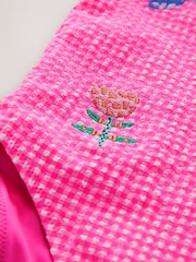 Pink Gingham Frill Shoulder Swimsuit (3mths-7yrs) - Image 8 of 8