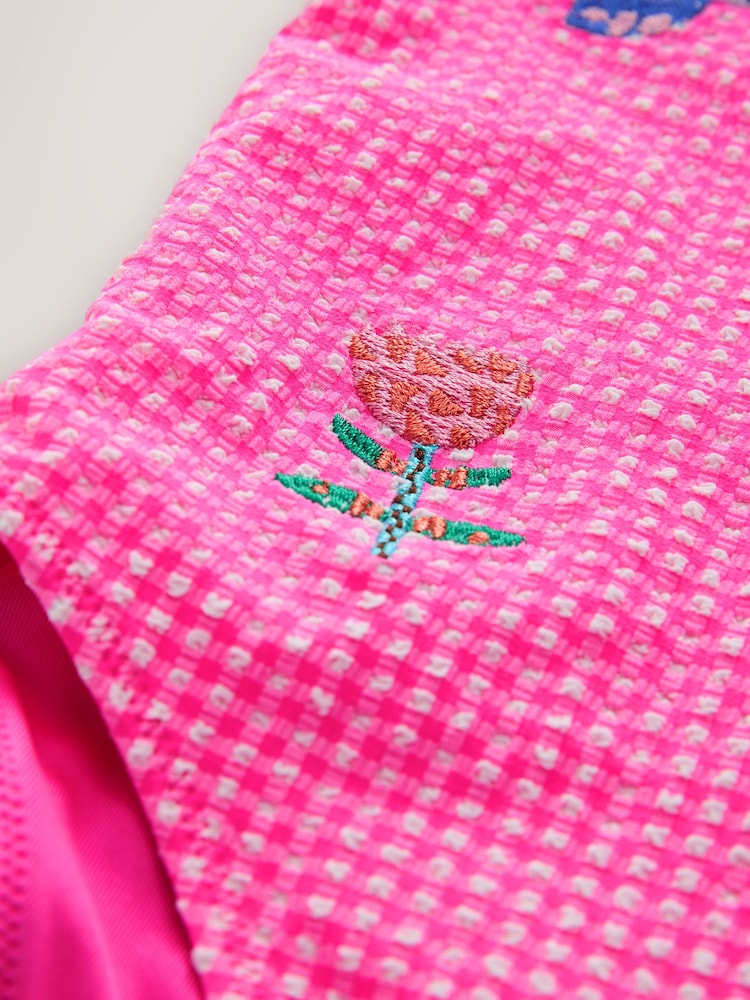 Pink Gingham Frill Shoulder Swimsuit (3mths-7yrs) - Image 8 of 8
