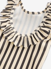 Negro/rayas blancas - Frill Neck Swimsuit (3mths-7yrs) - Imagen 10 de 11