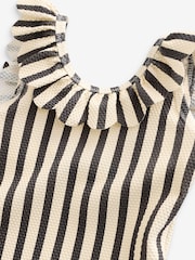 Negro/rayas blancas - Frill Neck Swimsuit (3mths-7yrs) - Imagen 9 de 11