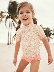 Ochre Yellow Ditsy Sunsafe Rash Vest Set (3mths-7yrs) - Image 1 of 8