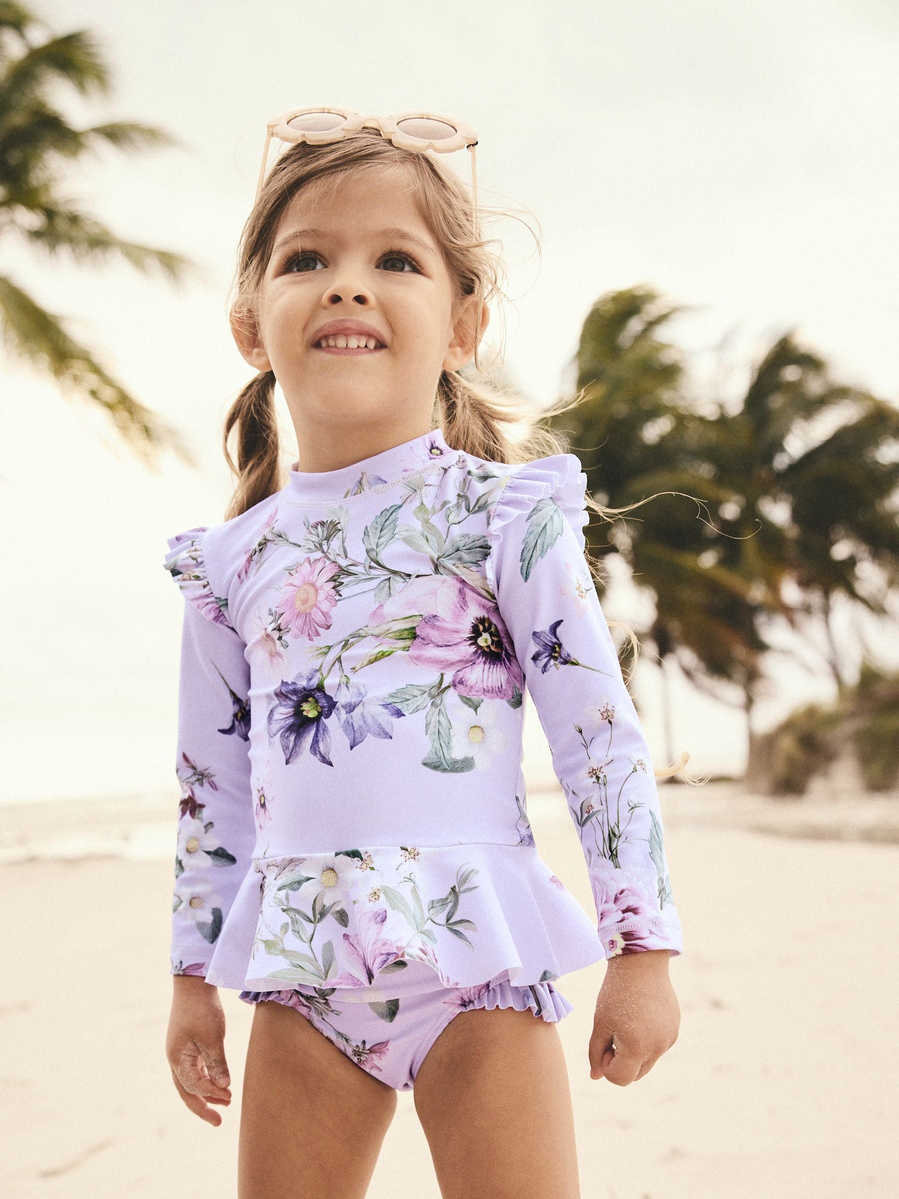 Swimcity☆Irish flower set-up Shadow Floral - Two-Piece Swim Set for Girls 6 - 16 | Roxy