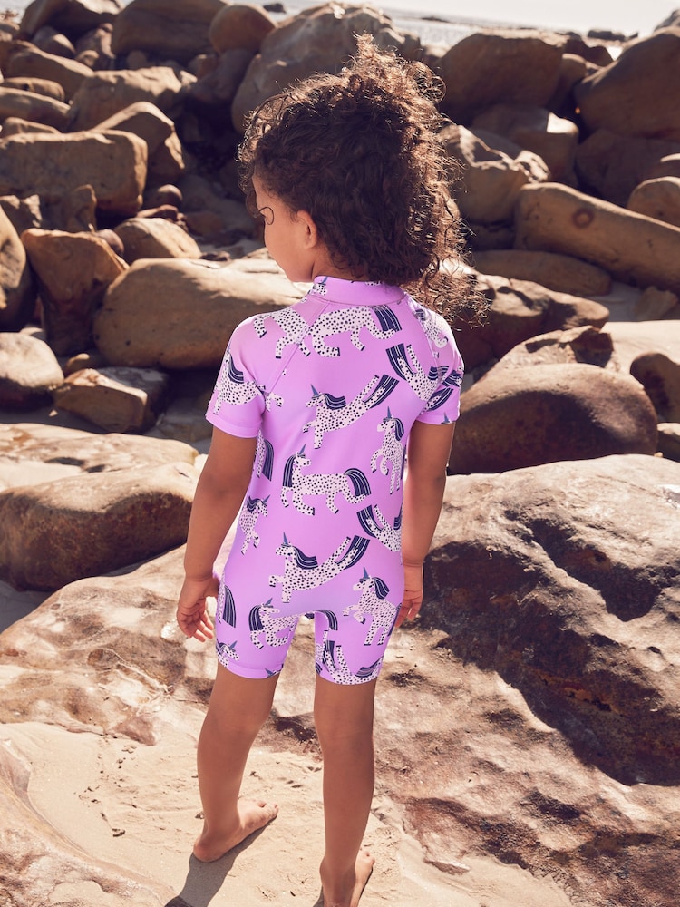 Purple Unicorn Sunsafe Swimsuit (3mths-10yrs) - Image 2 of 8 Purple Unicorn Sunsafe Swimsuit (3mths-10yrs) - Image 2 of 8