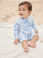 Blue Floral Baby Sunsafe Swimsuit (0mths-3yrs) - Image 2 of 7