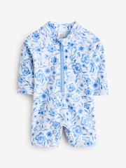Blue Floral Baby Sunsafe Swimsuit (0mths-3yrs) - Image 5 of 7