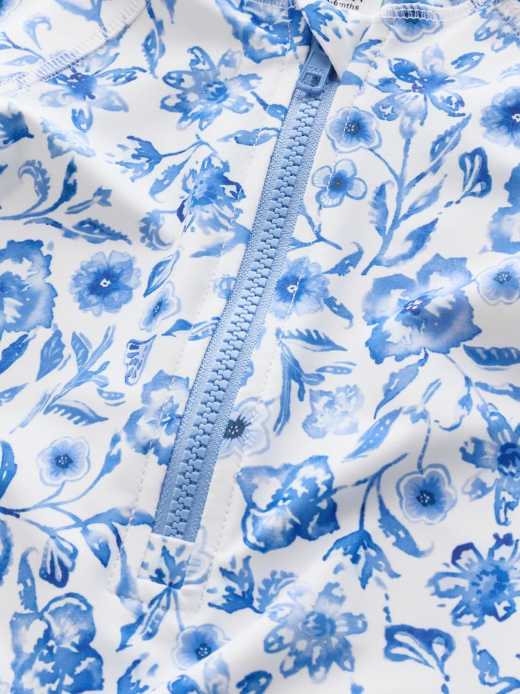 Blue Floral Baby Sunsafe Swimsuit (0mths-3yrs) - Image 7 of 7