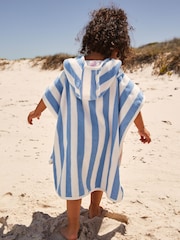 Blue/Pink Reversible Towelling 100% Cotton Poncho (9mths-10yrs) - Image 4 of 9