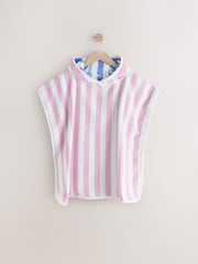 Blue/Pink Reversible Towelling 100% Cotton Poncho (9mths-10yrs) - Image 7 of 9