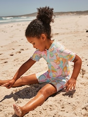 Multi Pastel Butterfly Frill Sleeve Sunsafe Swimsuit (3mths-10yrs) - Image 2 of 9