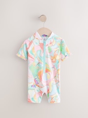 Multi Pastel Butterfly Frill Sleeve Sunsafe Swimsuit (3mths-10yrs) - Image 6 of 9
