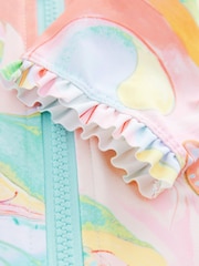 Multi Pastel Butterfly Frill Sleeve Sunsafe Swimsuit (3mths-10yrs) - Image 9 of 9