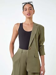 Dusk Green Tailored Pocket Detail Shorts - Image 1 of 5