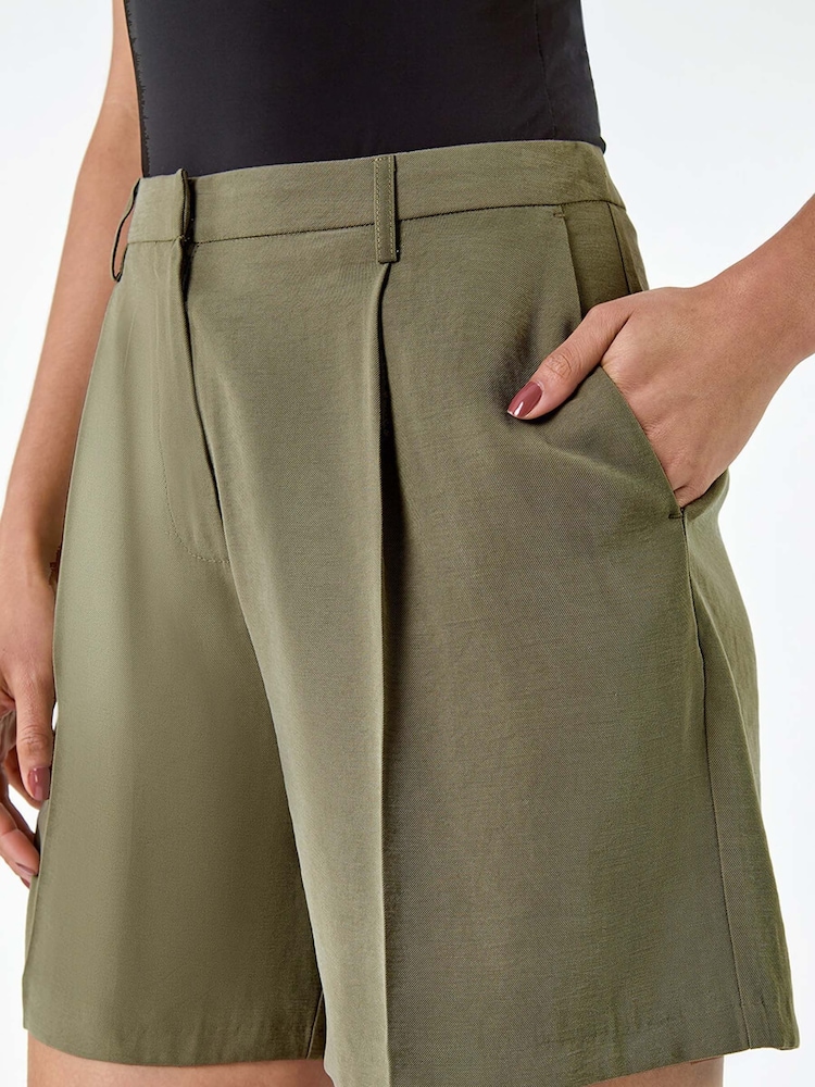 Dusk Green Tailored Pocket Detail Shorts - Image 5 of 5