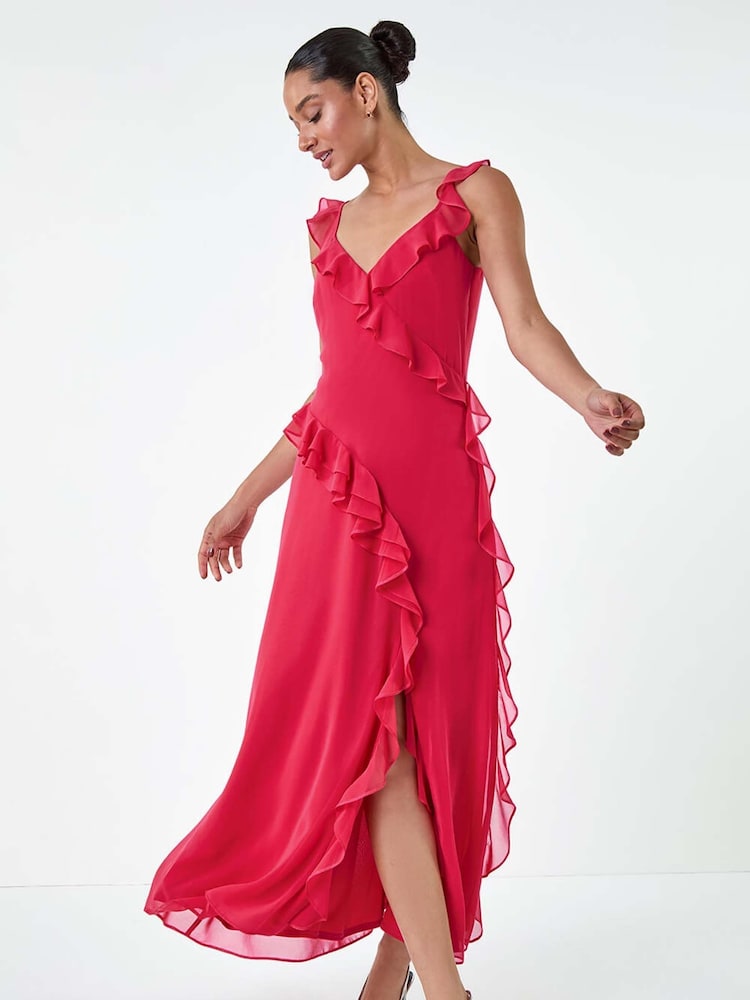 Dusk Asymmetric Frill Detail Maxi Dress - Bild 1 von 5 Dusk Asymmetric Frill Detail Maxi Dress - Bild 1 von 5
