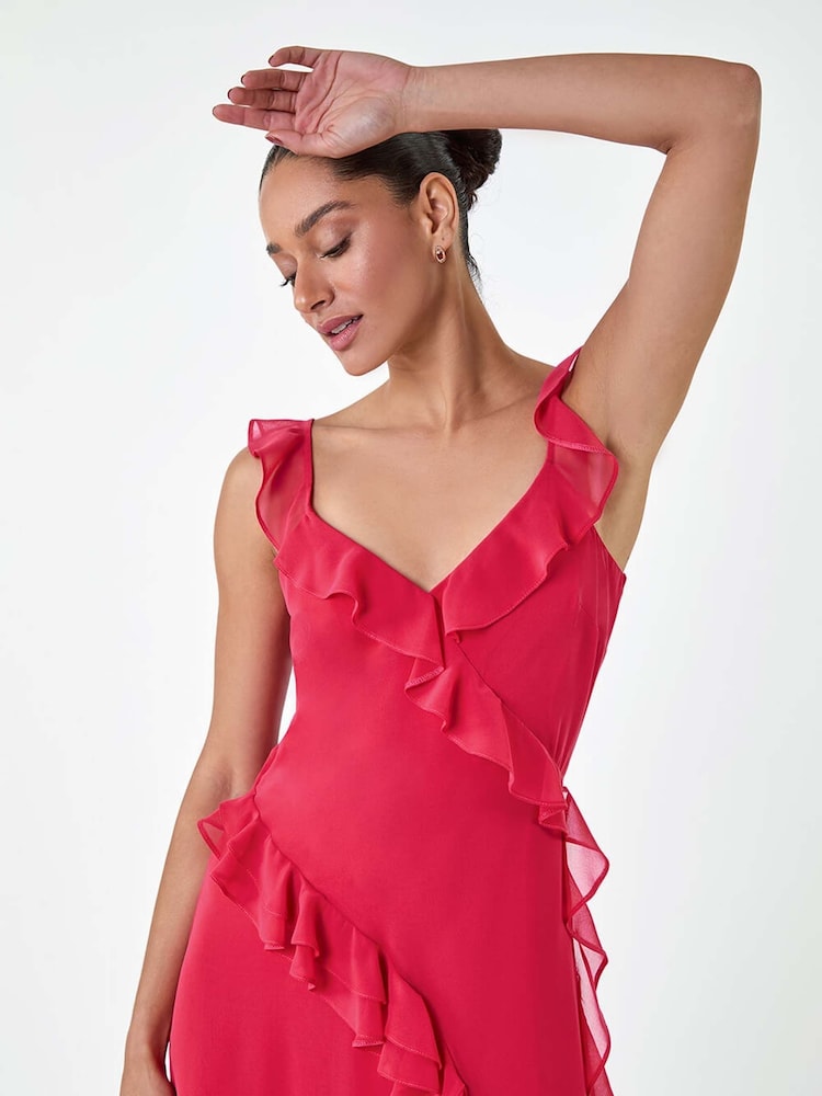 Dusk Asymmetric Frill Detail Maxi Dress - Bild 5 von 5 Dusk Asymmetric Frill Detail Maxi Dress - Bild 5 von 5
