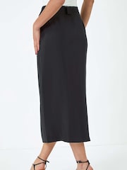 Dusk Black Belted A-Line Midi Skirt - Image 3 of 5